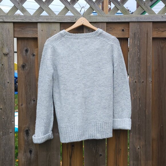 KARL LAGERFIELD Paris BONJOUR Sweater Silver Sparkle Woman's Medium Ice Breaker - Picture 5 of 6